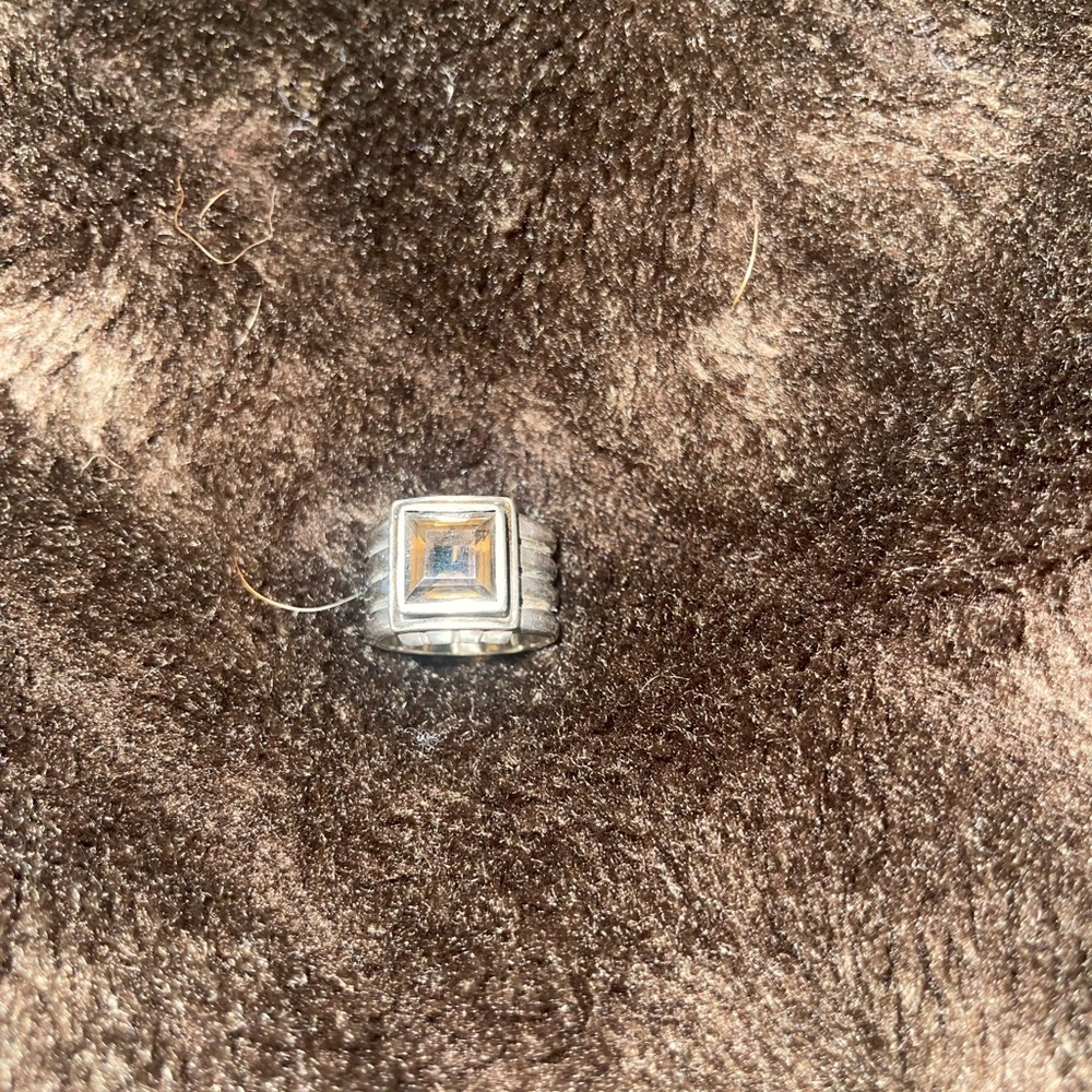 Silpada silver brown gemstone sz 7.5 ring